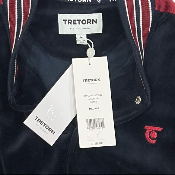 Tretorn NWT Navy Velour Colorblock Track Jacket Size Medium - Picture 8 of 13
